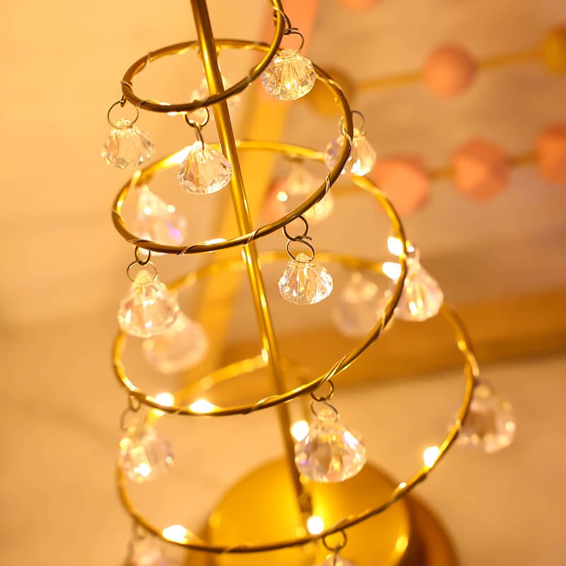 Sparkling Crystal Christmas Tree LED Lamp: Enchanting Ambiance for Bedrooms & Holiday Decor