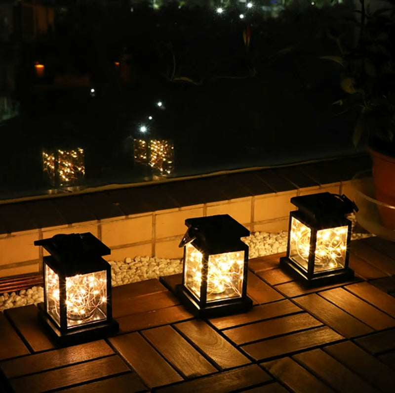 3 PCS Enchanting Candle Effect Solar Hanging Lantern - Bring Warm Ambiance to Your Outdoors